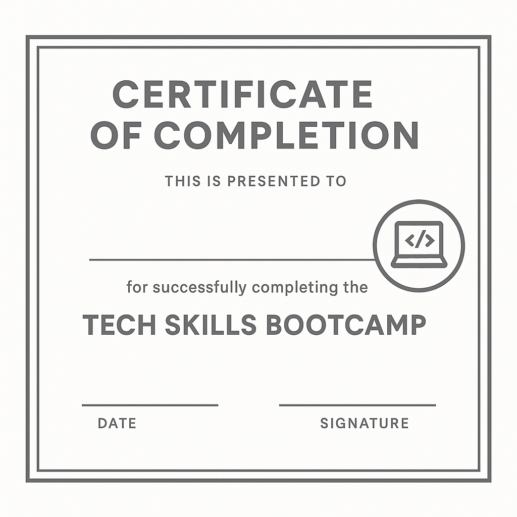Certificate for Software Dev Bootcamp Complete