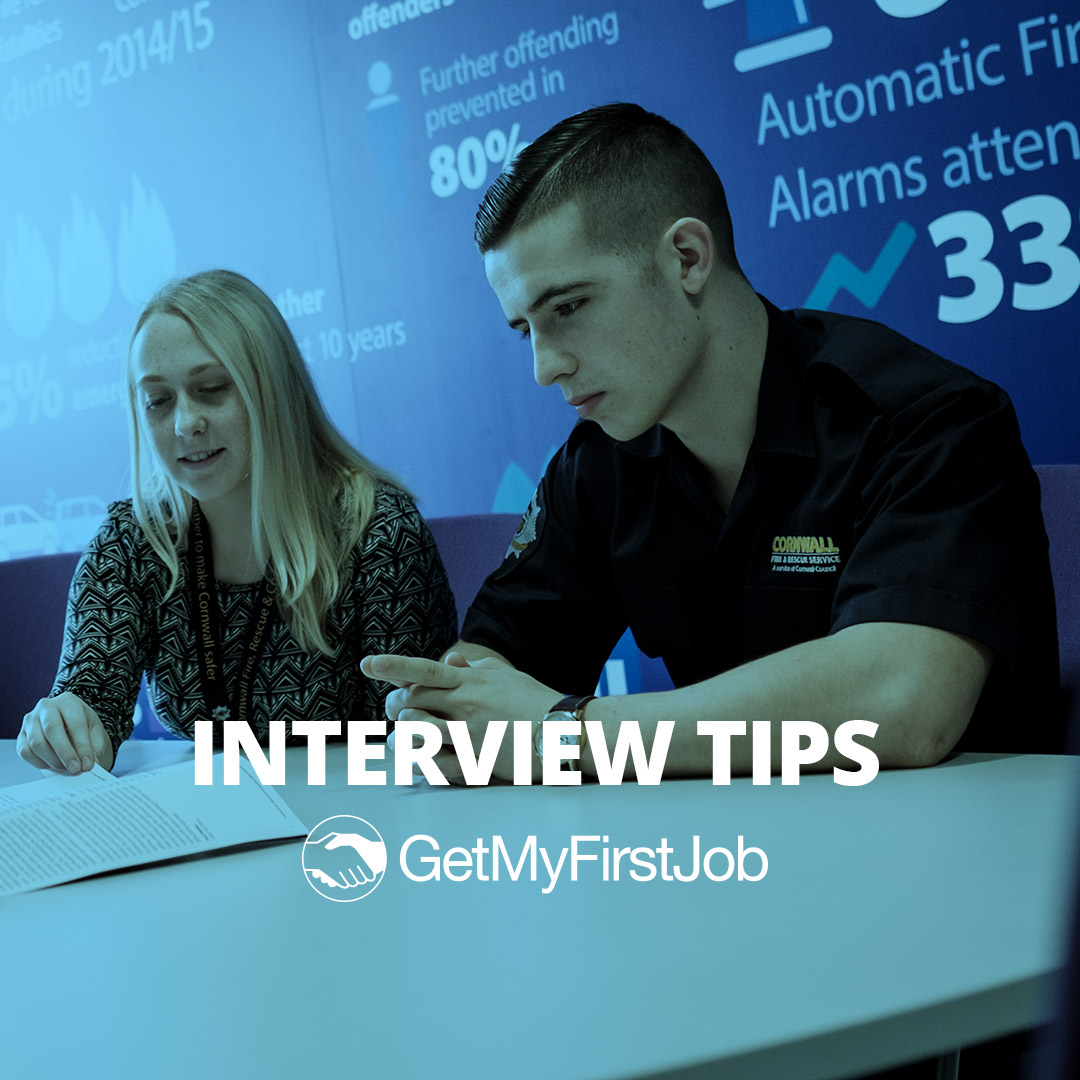 Woman and Man preparing for an interview