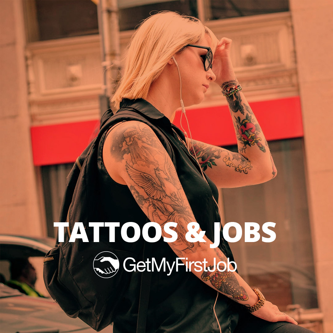 Lady with tattoos on her arms walking